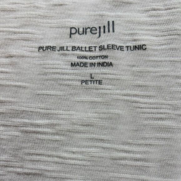 J Jill Pure Jill Ballet Sleeve Tunic Ombre Blue and White Top Women Large Petite - Picture 6 of 9